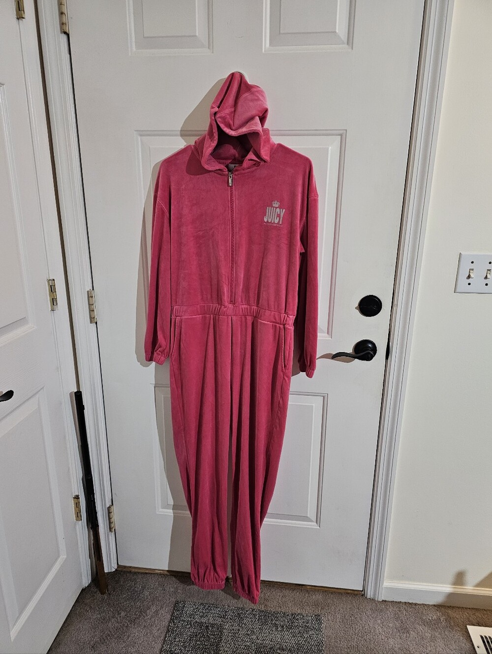 Juicy Couture Hot Pink Hooded One-Piece Jumpsuit With Hood - Picture 5 of 9